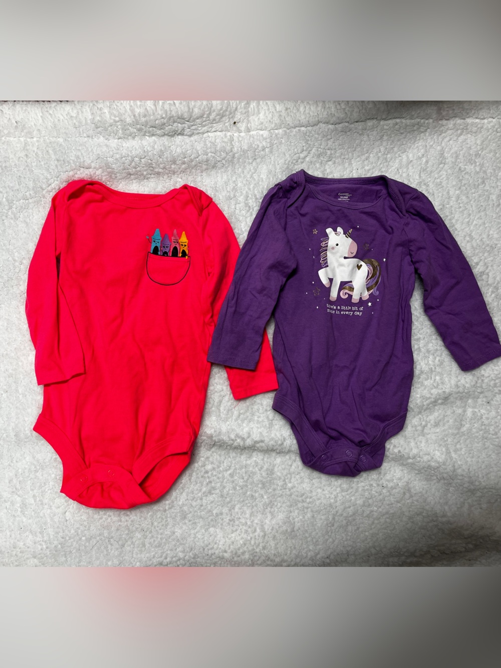 FREE with 20$ purchase Girls' Long-Sleeve Bodysuit 2-Pack - Hot Pink & Purple
